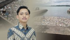 BEM UNIBA MADURA, M. Rofiqul Mukhlisin, saat menyatakan sikap terhadap kondisi sampah di Pulau Talango
